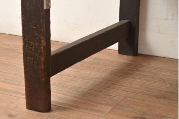 アンティーク家具　ナラ材　昭和レトロな佇まいが魅力のベンチ(長椅子、2人掛けソファ)(R-048664)
