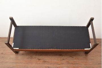 アンティーク家具　ナラ材　昭和レトロな佇まいが魅力のベンチ(長椅子、2人掛けソファ)(R-048664)