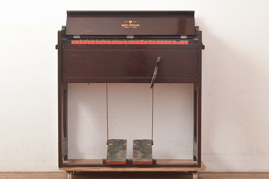 【ジャンク品】　昭和初期　MIKI ORGAN(ミキオルガン)　レトロな雰囲気漂うオルガン　(R-048665)