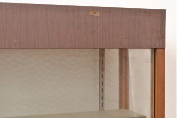 和製アンティーク　人気の薄型!　モザイクガラスがおしゃれなガラスケース(ショーケース、陳列棚)(R-048670)