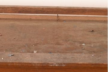 和製アンティーク　昭和中期　前面・主要部ナラ材　重ね戸棚(収納棚、食器棚、キャビネット)(R-048671)