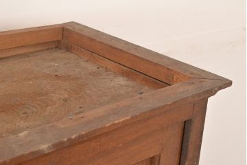 和製アンティーク　昭和中期　前面・主要部ナラ材　重ね戸棚(収納棚、食器棚、キャビネット)(R-048671)