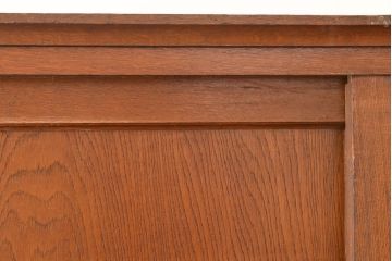 和製アンティーク　昭和中期　前面・主要部ナラ材　重ね戸棚(収納棚、食器棚、キャビネット)(R-048671)