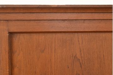 和製アンティーク　昭和中期　前面・主要部ナラ材　重ね戸棚(収納棚、食器棚、キャビネット)(R-048671)