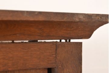 和製アンティーク　昭和中期　前面・主要部ナラ材　重ね戸棚(収納棚、食器棚、キャビネット)(R-048671)