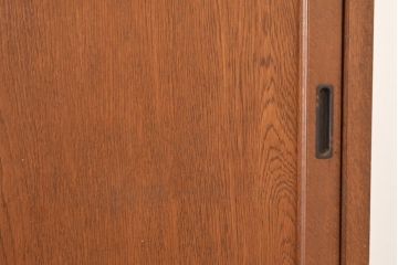 和製アンティーク　昭和中期　前面・主要部ナラ材　重ね戸棚(収納棚、食器棚、キャビネット)(R-048671)