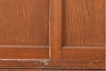 和製アンティーク　昭和中期　前面・主要部ナラ材　重ね戸棚(収納棚、食器棚、キャビネット)(R-048671)