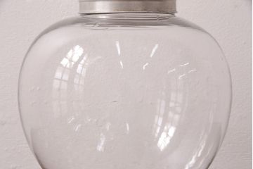 レトロ雑貨　丸いフォルムが愛らしいレトロな地球瓶(ガラス瓶、ガラスビン)(R-048677)