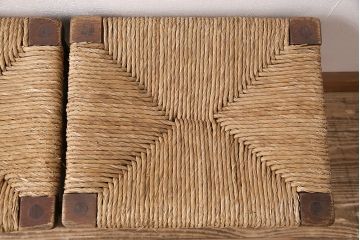 ヴィンテージ家具　松本民芸家具　初期モデル　ラッシ座面がおしゃれなスツール2脚セット(チェア、椅子、ビンテージ)(R-048681)