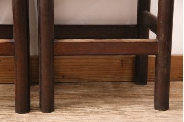 ヴィンテージ家具　松本民芸家具　初期モデル　ラッシ座面がおしゃれなスツール2脚セット(チェア、椅子、ビンテージ)(R-048683)