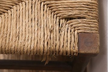 ヴィンテージ家具　松本民芸家具　初期モデル　ラッシ座面がおしゃれなスツール2脚セット(チェア、椅子、ビンテージ、バラ売り可能)(R-048685)
