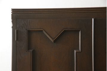 和製ヴィンテージ　永田良介商店製　幾何学模様が目を引く!クラシカルな雰囲気を醸しだすワードローブ(洋服タンス、衣装タンス、ビンテージ)(定価約83万円)(R-048686)