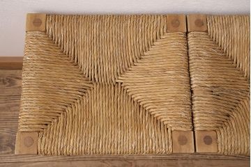 【簡易リペア限定品】ヴィンテージ　松本民芸家具　初期モデル　ラッシ座面がおしゃれ!素朴な木肌が味わい深いスツール2脚セット(チェア、椅子、イス、ビンテージ、バラ売り可能)(R-048694)