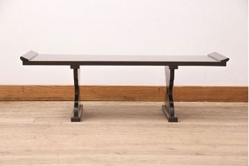 和製アンティーク　細やかな意匠が上品な総栗材製の文机(ローテーブル、センターテーブル)(R-048702)