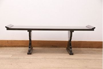 和製アンティーク　細やかな意匠が上品な総栗材製の文机(ローテーブル、センターテーブル)(R-048702)