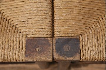 ヴィンテージ　松本民芸家具　ラッシ座面がおしゃれなスツール2脚セット(チェア、椅子、ビンテージ)(R-048711)