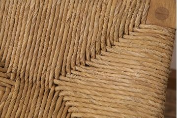 【簡易リペア限定品】ヴィンテージ　松本民芸家具　初期モデル　ラッシ座面がおしゃれ!素朴な木肌が味わい深いスツール2脚セット(チェア、椅子、イス、ビンテージ、バラ売り可能)(R-048717)