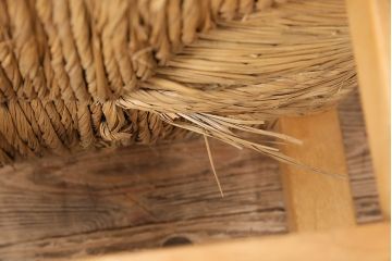 【簡易リペア限定品】ヴィンテージ　松本民芸家具　初期モデル　ラッシ座面がおしゃれ!素朴な木肌が味わい深いスツール2脚セット(チェア、椅子、イス、ビンテージ、バラ売り可能)(R-048717)