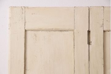 アンティーク建具　シャビーなペイントがお洒落なフランスアンティークの折れ戸(ドア、扉)(R-048718)