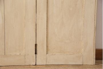 アンティーク建具　シャビーなペイントがお洒落なフランスアンティークの折れ戸(ドア、扉)(R-048718)