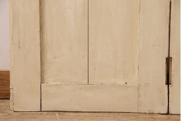 アンティーク建具　シャビーなペイントがお洒落なフランスアンティークの折れ戸(ドア、扉)(R-048718)