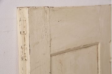 アンティーク建具　シャビーなペイントがお洒落なフランスアンティークの折れ戸(ドア、扉)(R-048718)