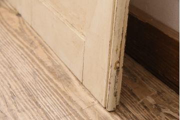 アンティーク建具　シャビーなペイントがお洒落なフランスアンティークの折れ戸(ドア、扉)(R-048718)