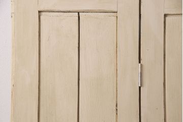 アンティーク建具　シャビーなペイントがお洒落なフランスアンティークの折れ戸(ドア、扉)(R-048718)