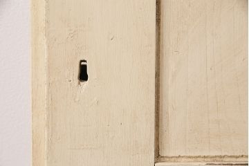 アンティーク建具　シャビーなペイントがお洒落なフランスアンティークの折れ戸(ドア、扉)(R-048718)