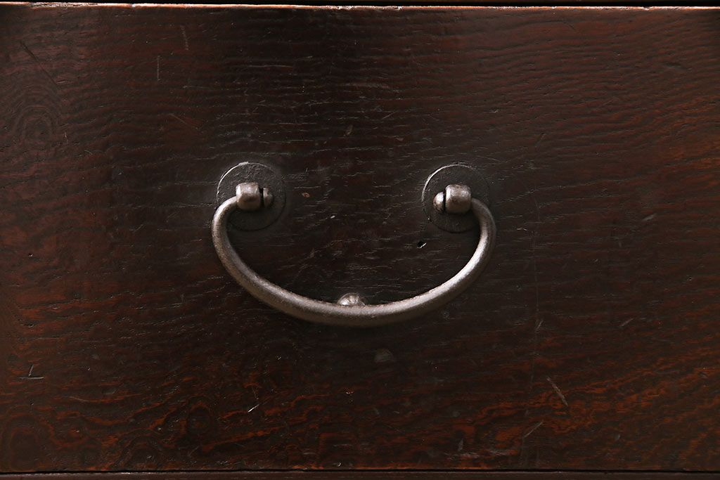 和製アンティーク 品のある佇まいが魅力的なケヤキ材製の帳場箪笥(時代箪笥、整理箪笥)(R-048722)