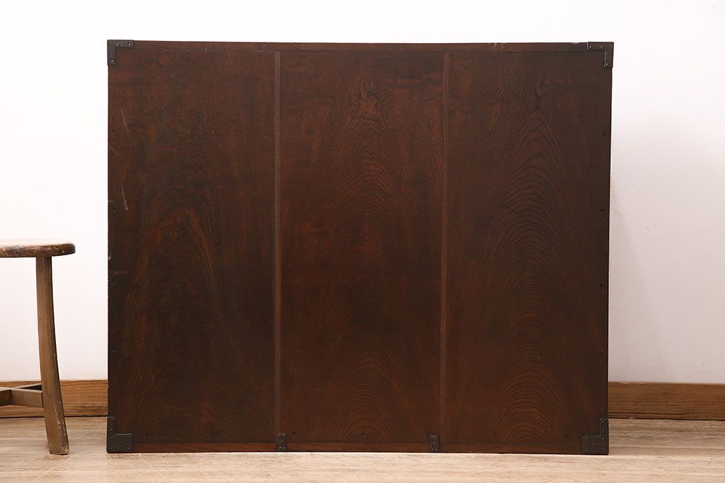 和製アンティーク 品のある佇まいが魅力的なケヤキ材製の帳場箪笥(時代箪笥、整理箪笥)(R-048722)