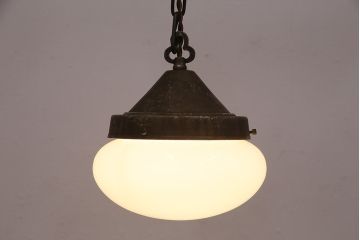 アンティーク照明　ブラケットのシルエットが個性的なペンダントライト(天井照明、吊り下げ照明)(R-048724)