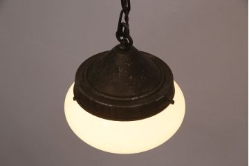 アンティーク照明　ブラケットのシルエットが個性的なペンダントライト(天井照明、吊り下げ照明)(R-048724)