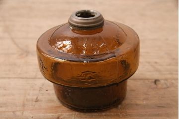 昭和レトロ　色ガラスがレトロな雰囲気を高めるビンテージオイルランプ(石油ランプ、洋燈、吊り下げランプ)(R-048727)