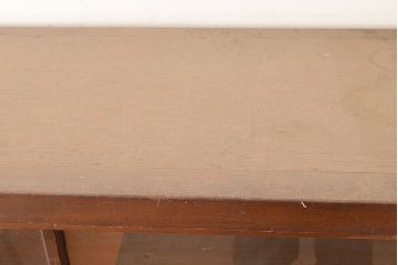 和製アンティーク　前面栗材・ヒノキ材　一本物　レトロなガラス戸棚(収納棚、キャビネット)(R-048729)
