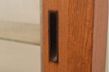昭和レトロ　珍しいデザイン!　斜めL字型のガラスケース(ショーケース、陳列棚)(R-048736)