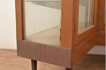 昭和レトロ　珍しいデザイン!　斜めL字型のガラスケース(ショーケース、陳列棚)(R-048736)