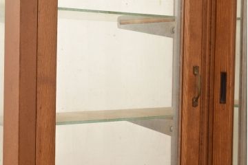 昭和レトロ　珍しいデザイン!　斜めL字型のガラスケース(ショーケース、陳列棚)(R-048736)