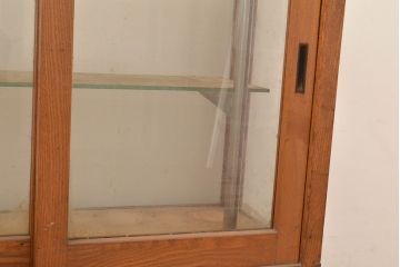 昭和レトロ　珍しいデザイン!　斜めL字型のガラスケース(ショーケース、陳列棚)(R-048736)