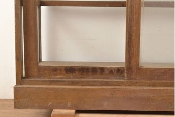 和製アンティーク　昭和レトロ　シンプルなデザインのガラスケース(陳列棚、ショーケース)(R-048737)