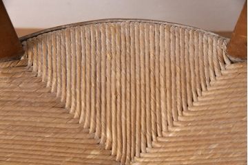 イギリスアンティーク　ビーチ材　編み座面のフレンチチャーチチェア2脚セット(椅子、ダイニングチェア)(R-048744)