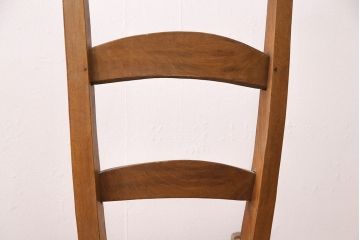 【簡易リペア限定品】イギリスアンティーク　ビーチ材　編み座面のフレンチチャーチチェア2脚セット(椅子、ダイニングチェア、イス)(R-048746)