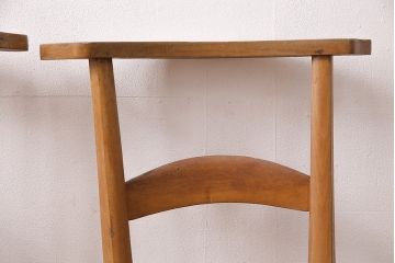 【簡易リペア限定品】イギリスアンティーク　ビーチ材　編み座面のフレンチチャーチチェア2脚セット(椅子、ダイニングチェア、イス)(R-048748)