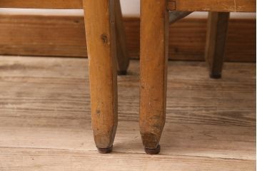 イギリスアンティーク　ビーチ材　編み座面のフレンチチャーチチェア2脚セット(椅子、ダイニングチェア)(R-048750)