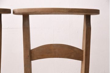 【簡易リペア限定品】イギリスアンティーク　ビーチ材　編み座面のフレンチチャーチチェア2脚セット(椅子、イス、ダイニングチェア)(R-048751)