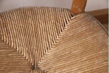 イギリスアンティーク　ビーチ材　編み座面のフレンチチャーチチェア2脚セット(椅子、ダイニングチェア)(R-048751)