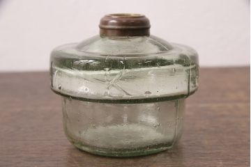 アンティーク照明　オイルランプリメイク　時を経たガラスの風合いが魅力のテーブルランプ(スタンドライト、卓上照明)(R-048752)