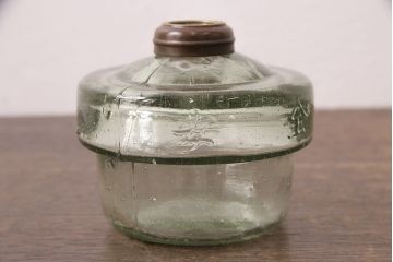 アンティーク照明　オイルランプリメイク　時を経たガラスの風合いが魅力のテーブルランプ(スタンドライト、卓上照明)(R-048752)