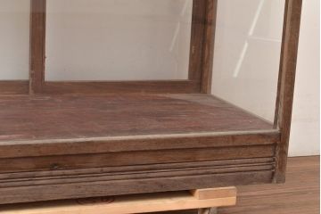 和製アンティーク　レトロでシンプルなガラスケース(陳列棚、ショーケース)(R-048762)