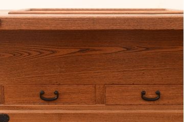 中古　民芸家具　総ケヤキ材　置いてあるだけで和の雰囲気が高まる関西火鉢(囲炉裏、長火鉢、座卓、ローテーブル)(R-048764)